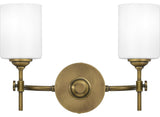 Aria 2-Light Bath Vanity, Weathered Brass