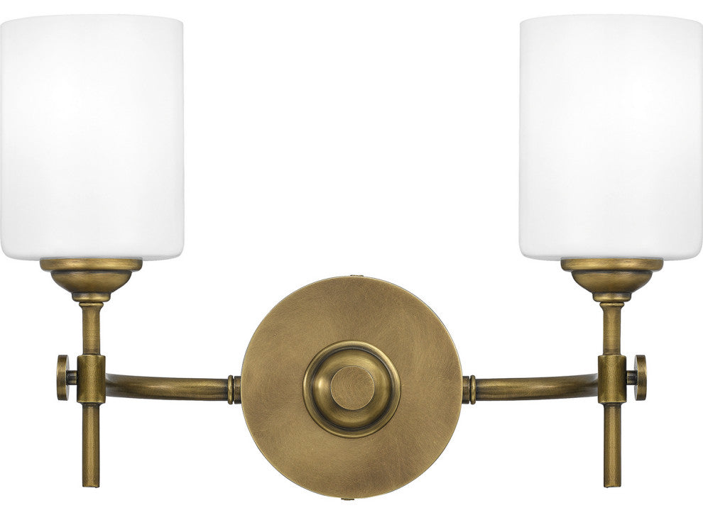 Aria 2-Light Bath Vanity, Weathered Brass