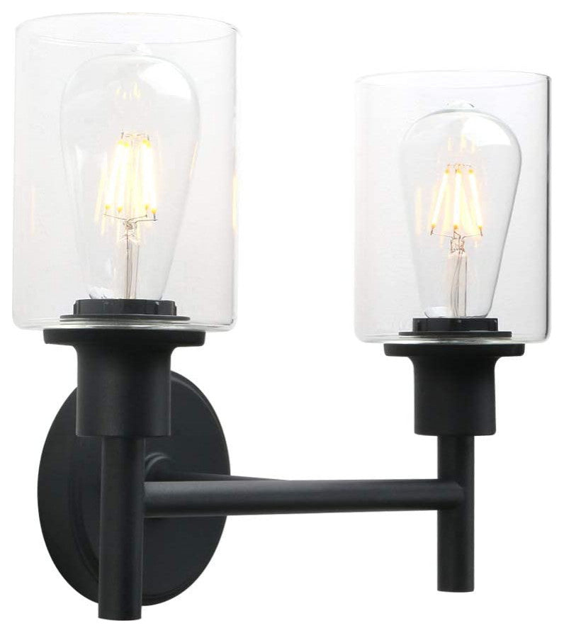 2 light black wall sconce light industrial vanity glass wall lamp