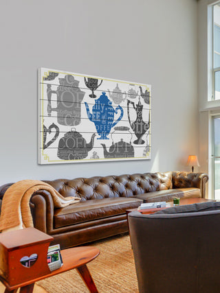 "Coffee 5" Painting Print on White Wood