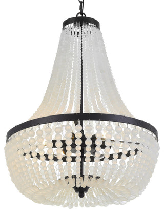Crystorama 608-Mk Rylee 6 Light Matte Black Chan Delier