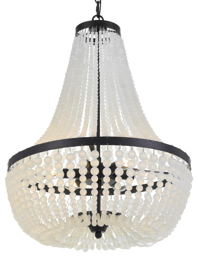 Crystorama 608-Mk Rylee 6 Light Matte Black Chan Delier