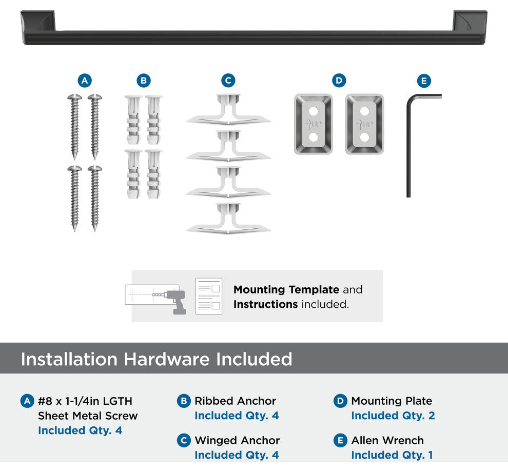 Amerock Mulholland Traditional Towel Bar, Matte Black, 24" Center-to-Center