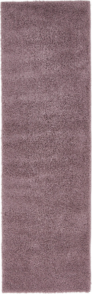 Unique Loom Mauve Studio Solid Shag 2' 0 x 6' 7 Runner Rug