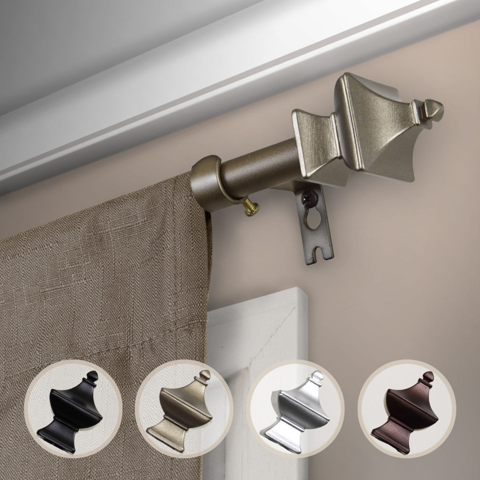 Gavin 5/8" Curtain Rod, Antique Gold, 84-120"