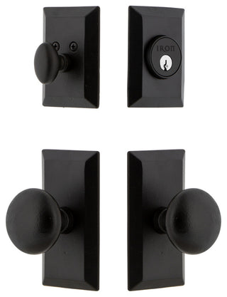 Ageless Iron Vale Plate Combo Pack Keep Knob, Black Iron