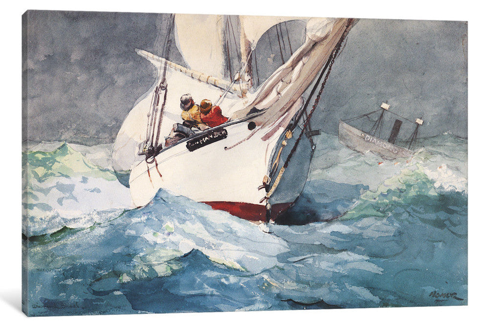 "Diamond Shoal 1905" by Winslow Homer, Canvas Print, 18x12"
