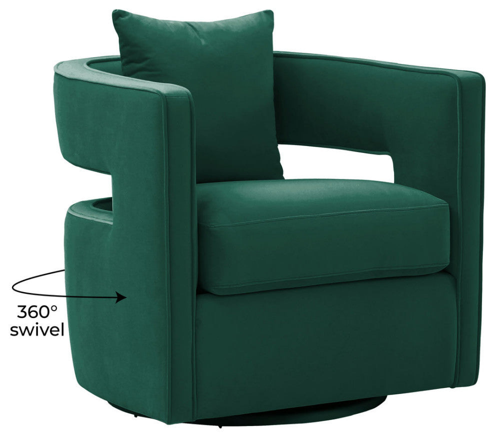 TOV Furniture Kennedy Forest Green Swivel Chair