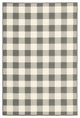 9??13??Gray And Ivory Gingham Indoor Outdoor Area Rug