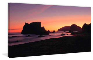 "Oregon Coast Silhouette" Painting Print on Canvas
