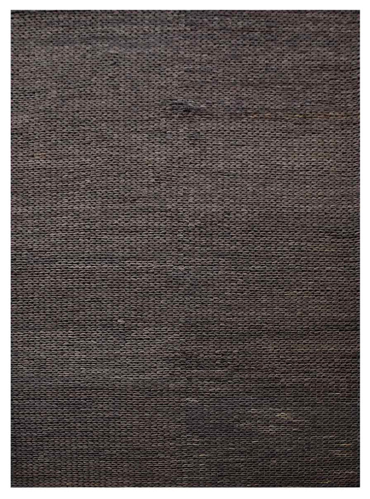 HAND WOVEN JUTE ECO-FRIENDLY SOLID AREA RUGS, Charcoal, Solid, Outdoor Indoor, [Rectangle] 8'x10'