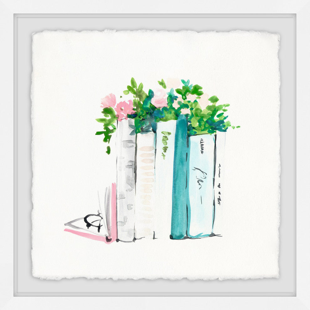 "Planter Books" Framed Painting Print, 18"x18"