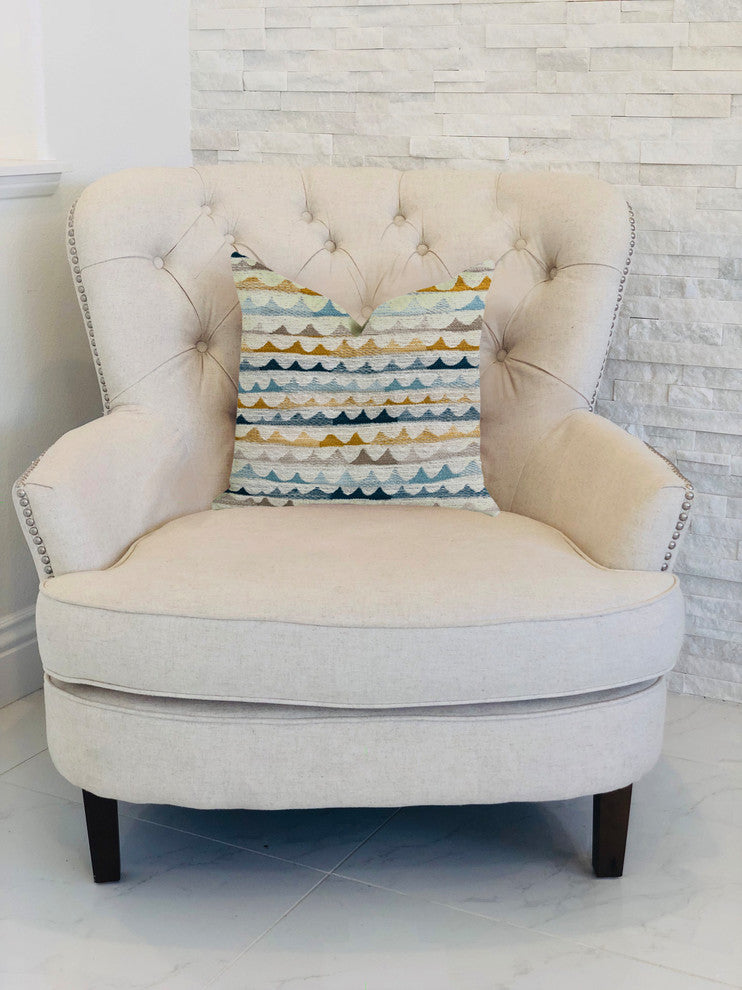 Caspian Rush Patterned Luxury Throw Pillow, 26"x26"
