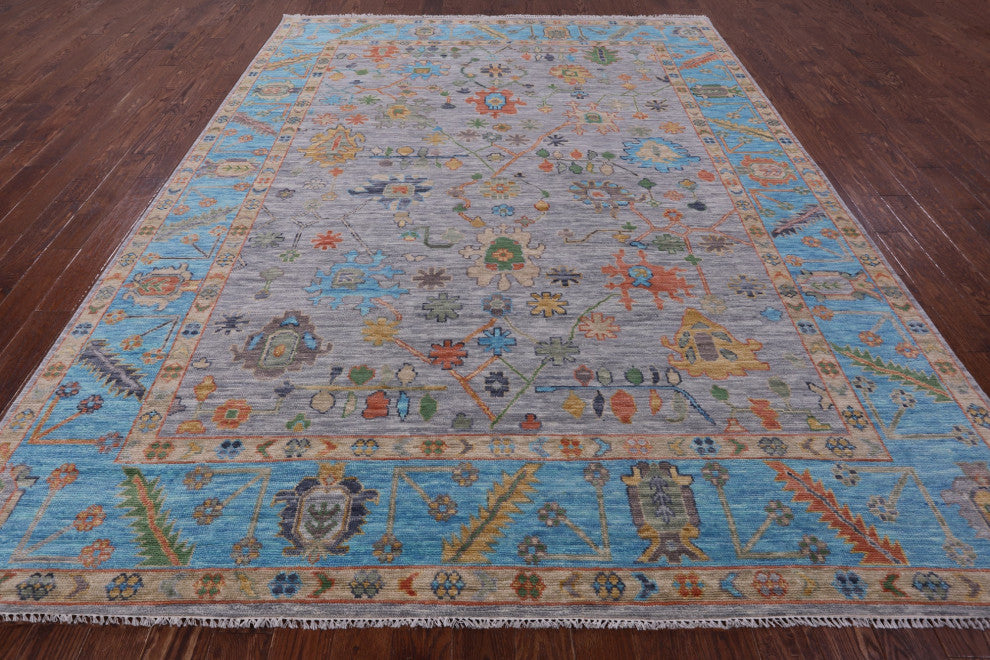 Turkish Oushak Hand Knotted Wool Rug 9' 0" X 11' 10" - Q13309