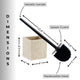 Modern Square Toilet Brush and Holder Set with Black Metallic Handle, Natural