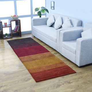 HAND KNOTTED LOOM SILK AREA RUGS-2'8''x10',Runner,Multicolor,Contemporary