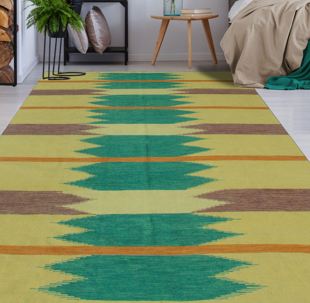 Winchester Kilim Emirhan Gold/Purple Rug, 7'0x9'10