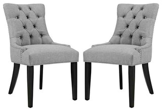Light Gray Regent Dining Side Chair Fabric Set of 2