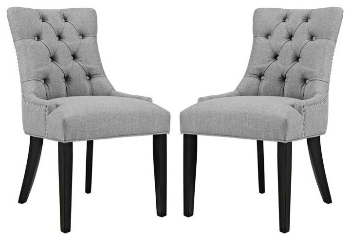 Light Gray Regent Dining Side Chair Fabric Set of 2