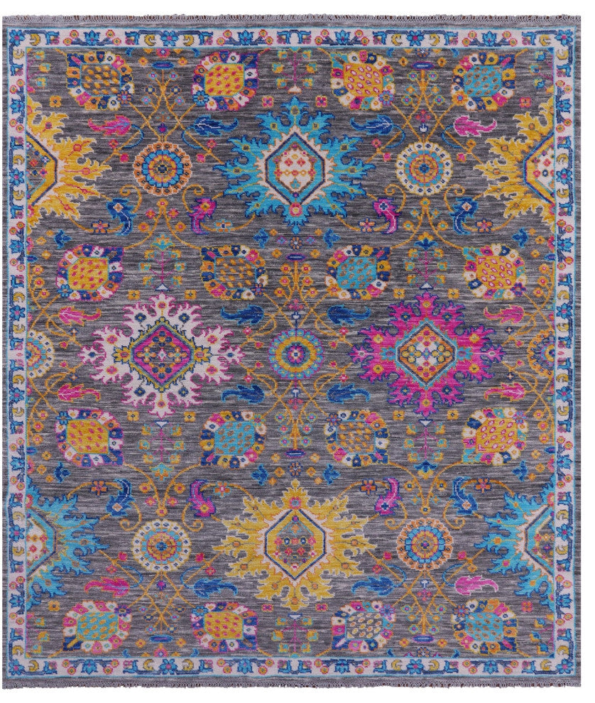 Turkish Oushak Handmade Wool Rug 8' 3" X 9' 7" - Q15670
