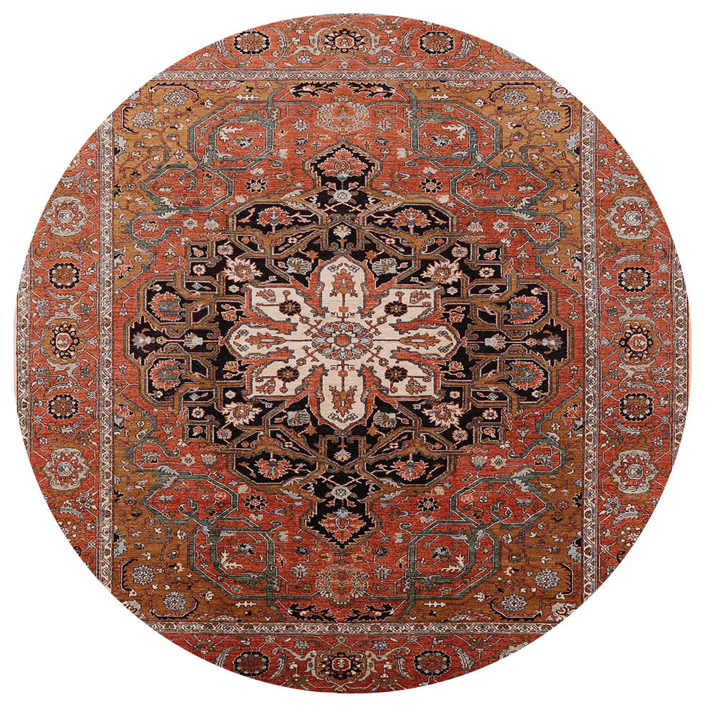 Ahgly Company Indoor Round Mid-Century Modern Area Rugs, 7' Round