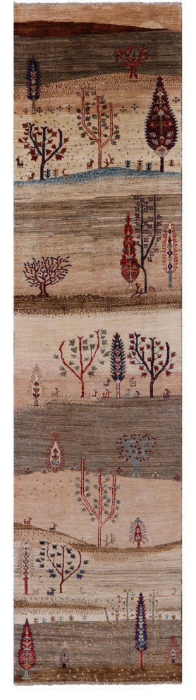 2' 10" X 11' 8" Runner Persian Gabbeh Tribal Handmade Rug Q8120