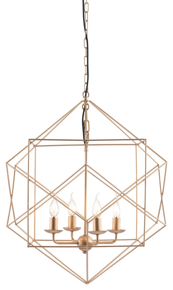 Pendant Ceiling Light Fixture, Steel Metal, Gold, Kitchen Lounge Cafe Bistro
