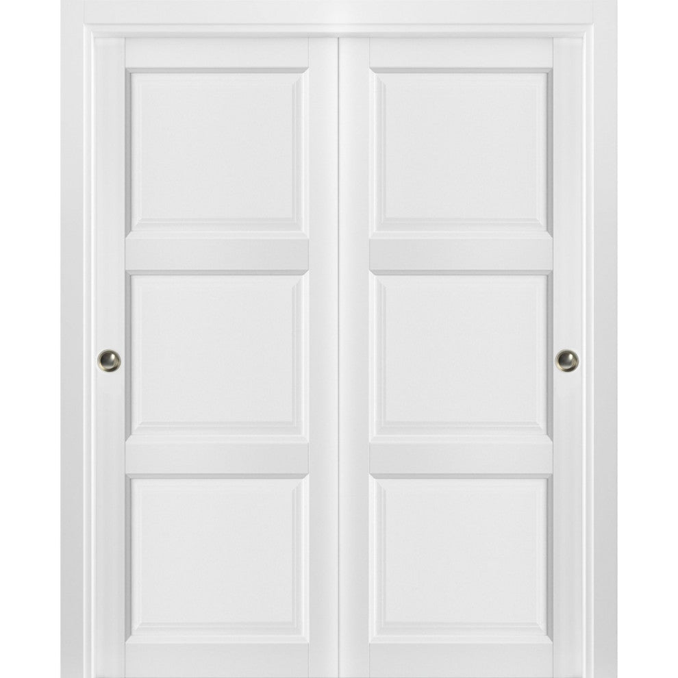 Closet Bypass Doors 72x80 | Lucia 2661 Matte White