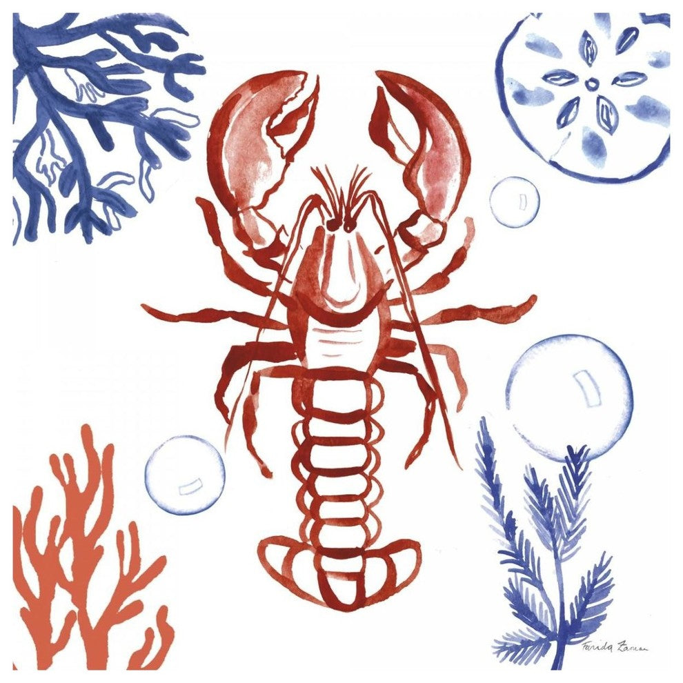 "Coastal Jewels VI" Digital Paper Print by Farida Zaman, 38"x38"