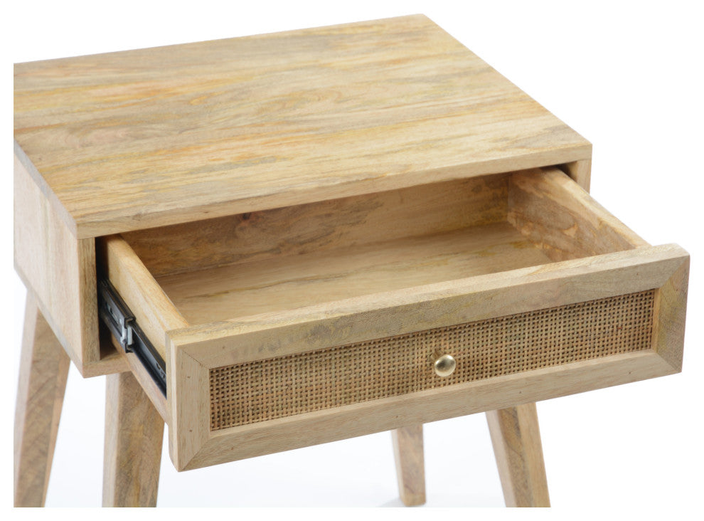 Scandinavian Reed Side Table Natural - Natural