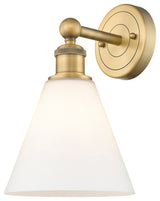 Berkshire 1-Light 8" Sconce, Brushed Brass Finish, Matte White Shade