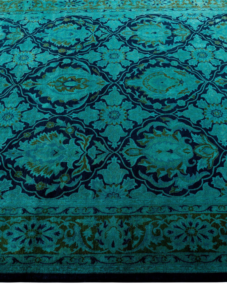 Overdyed, One-of-a-Kind Hand-Knotted Area Rug Blue, 6'2"x8'4"