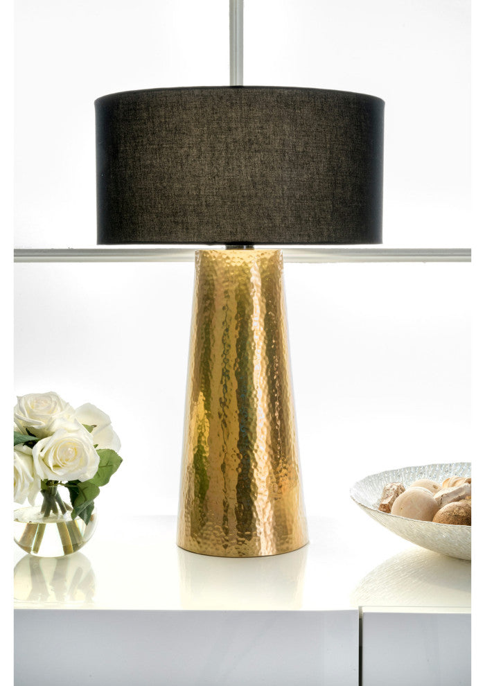 Nuloom Layla Aluminum Cotton Shade Table Lamp, 21"