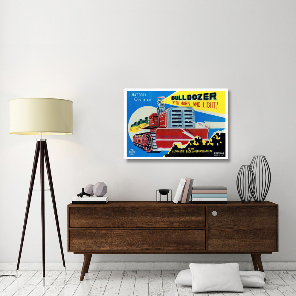 "Battery Operated Bulldozer with Horn and Light" Print by Retrotrans, 42"x29"