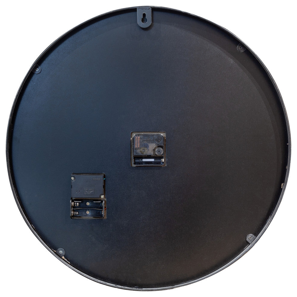 Henry 20" Moving Gear Wall Clock, Black