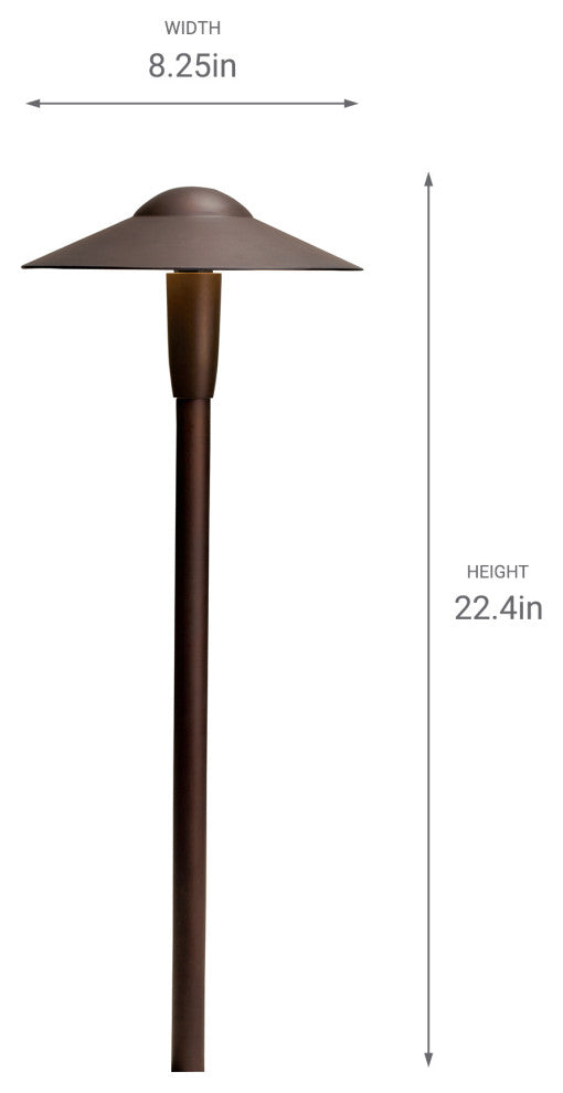 Textured Architectural Bronze 3000K LED Dome Path Light