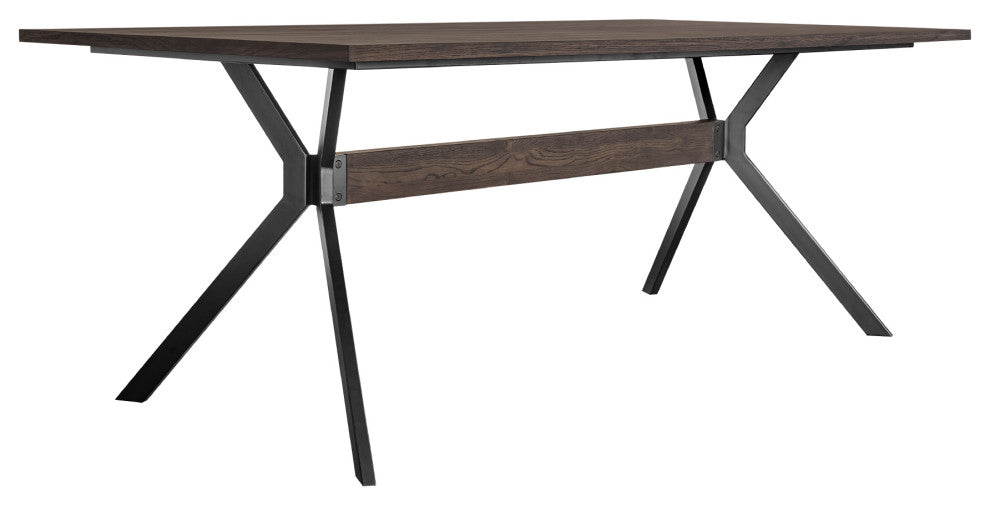 Nevada Rustic 2-Piece set With Dining Table and Sideboard, Dark Brown