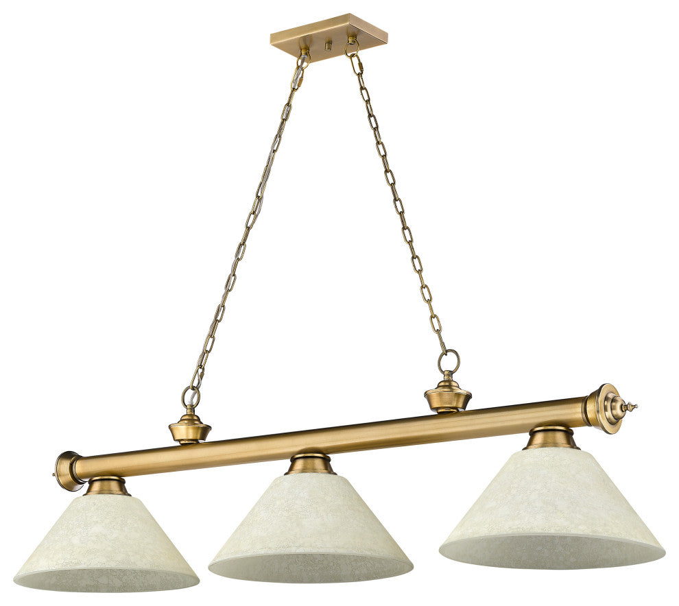 Zlite 2306-3RB-AGM14 3-Light Billiard, Golden Mottle