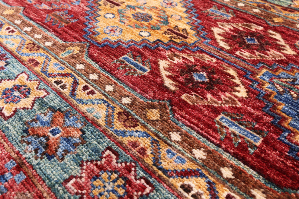 Hand Knotted Khorjin Super Kazak Wool Rug 6' 7" X 9' 11" Q5510