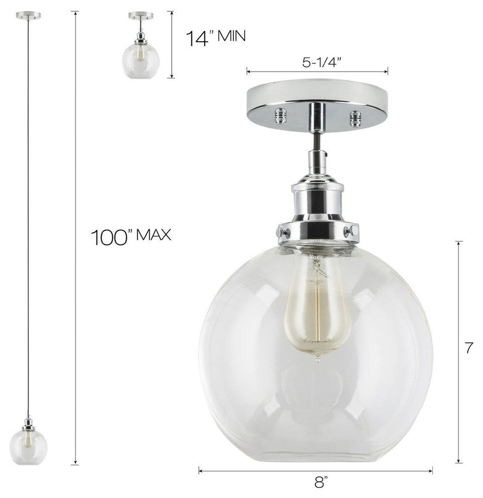 Primo Pendant With Clear Glass Shade