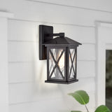 CHLOE Lighting VINCENT Transitional 1-Light Textured Black Outdoor Wall Sconce