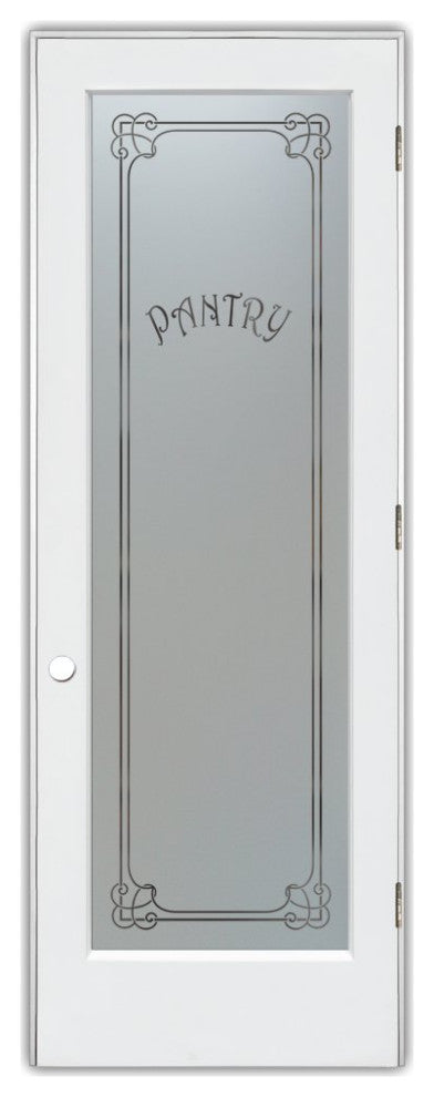 Pantry Door - Enna Harrington - Primed - 28" x 84" - Knob on Left - Pull Open