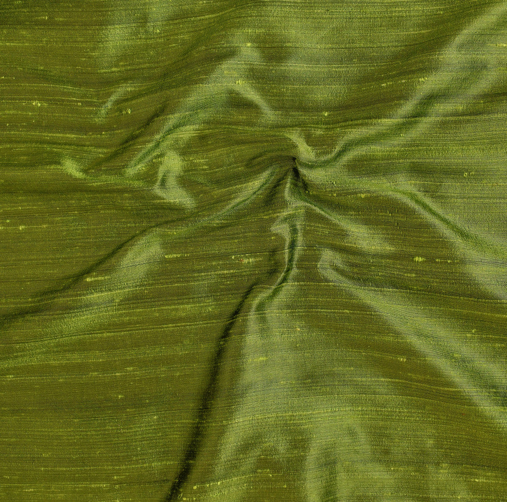 Olive Green Silk Dupioni Fabric By The Yard, 5 Yards For Curtain, Dress