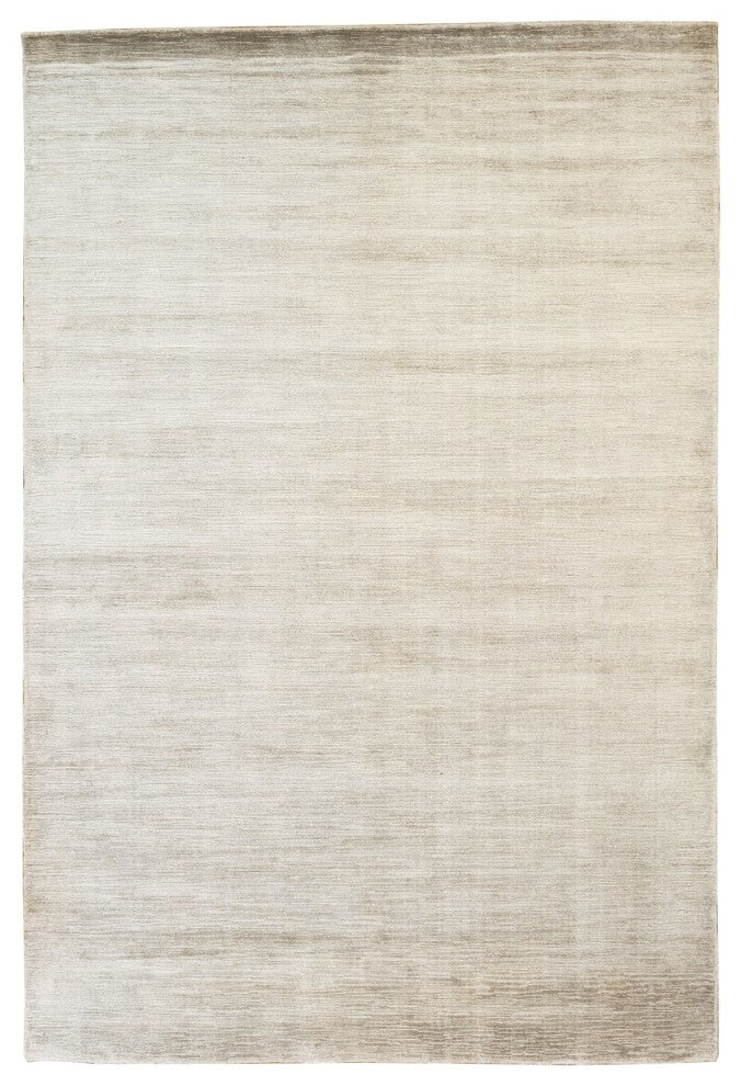 Manning Hand-Loomed Viscose Contemporary Area Rug Carpet, Light Grey, 9' X 12'