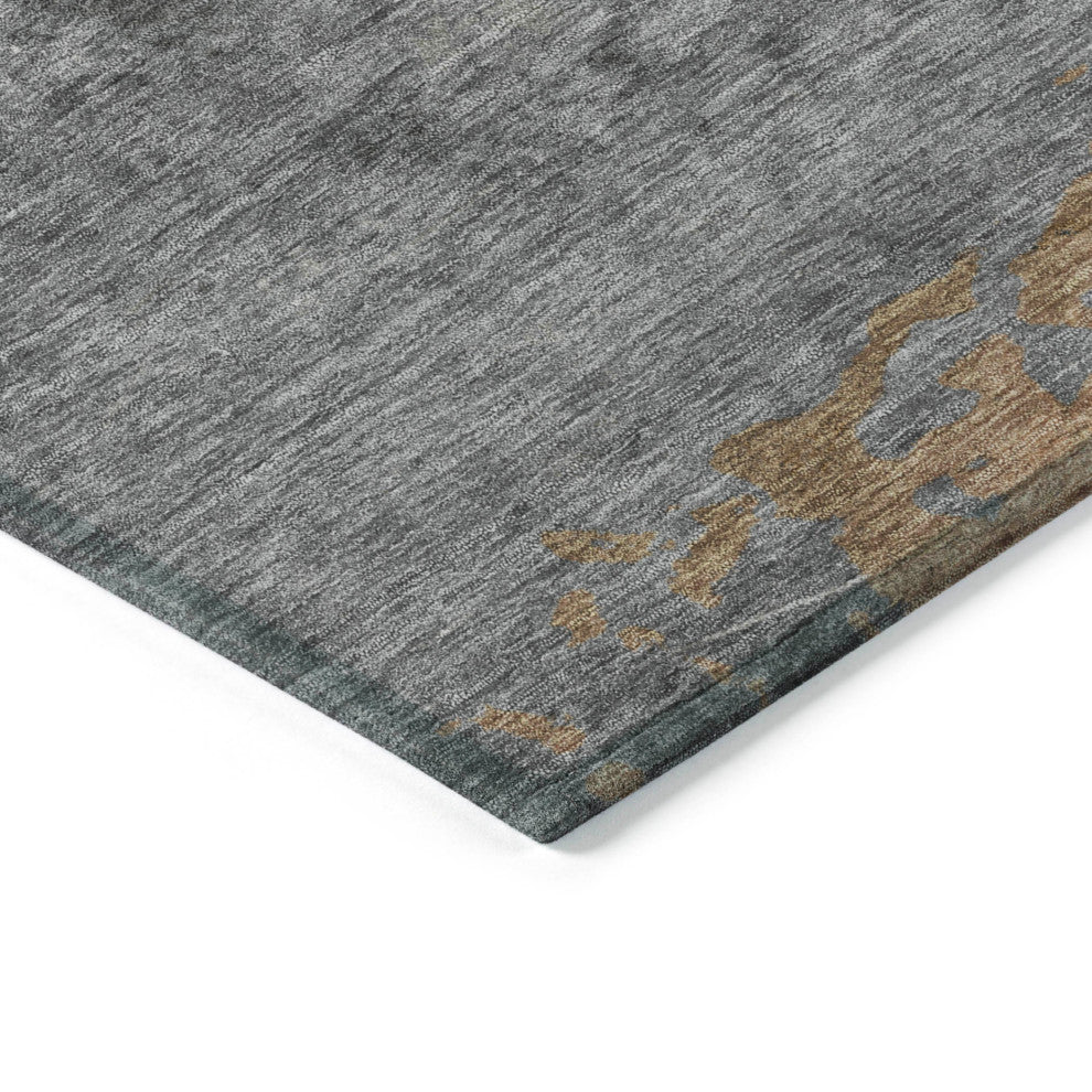 Machine Washable Indoor/Outdoor Chantille ACN1885 Gold 9' x 12' Rug