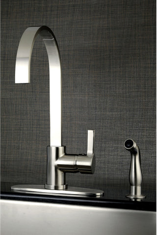 Gourmetier Single-Handle Kitchen Faucet With Side Sprayer, Brushed Nickel