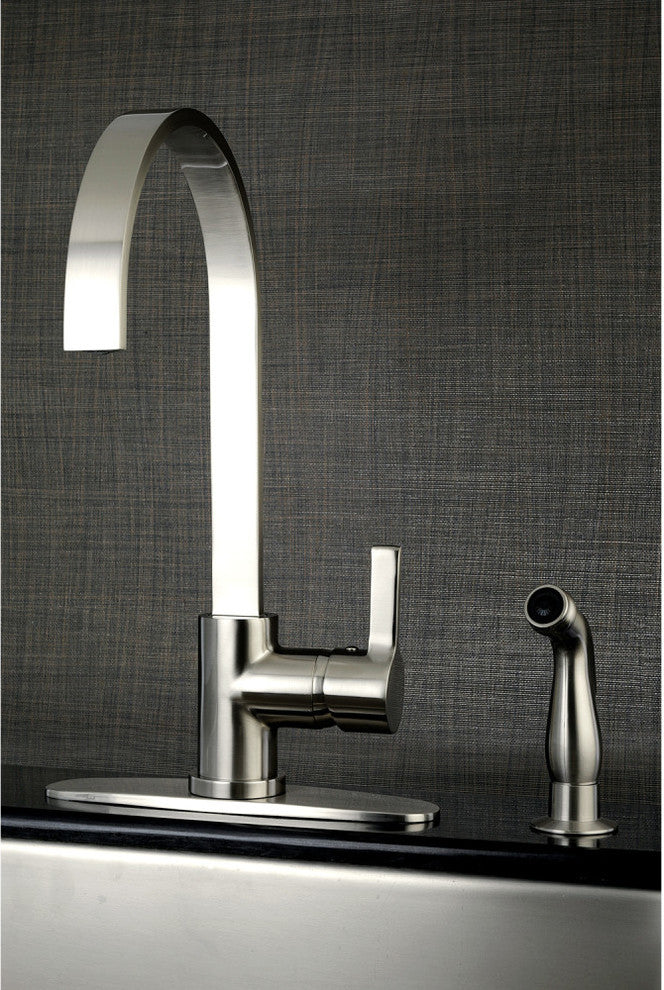 Gourmetier Single-Handle Kitchen Faucet With Side Sprayer, Brushed Nickel