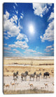Wandering Zebras under Bright Sky, Oversized Landscape Canvas Art, 16"x32"