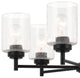 Winslow 26" 6 Light Chandelier With Clear Seeded Glass, Black