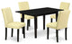 5Pc Dining Set, 4 Parson Chairs, Butterfly Leaf Kitchen Table, Black